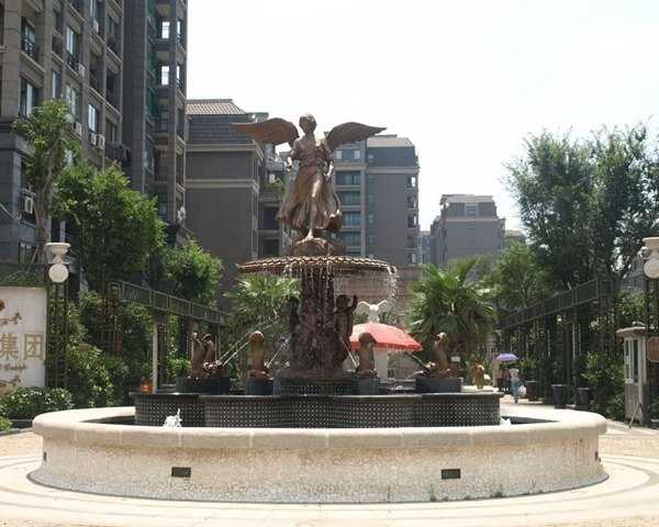 欧式大型天使喷泉铜雕塑
