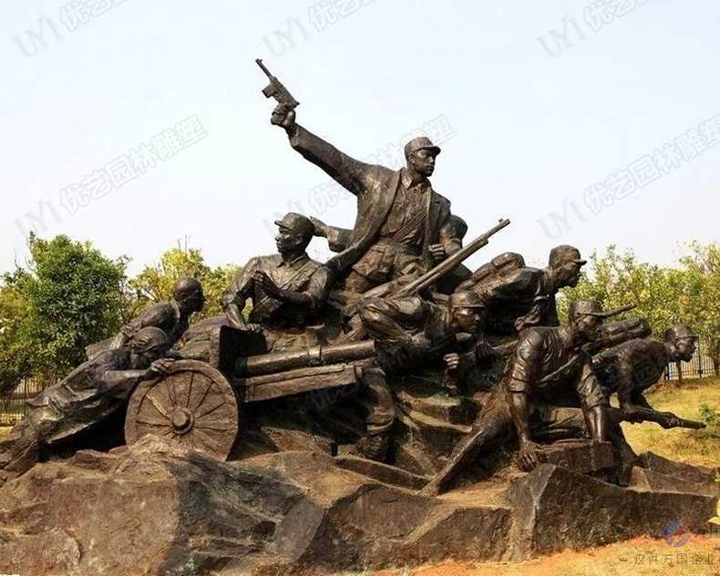 战争人物雕塑，革命战士雕塑