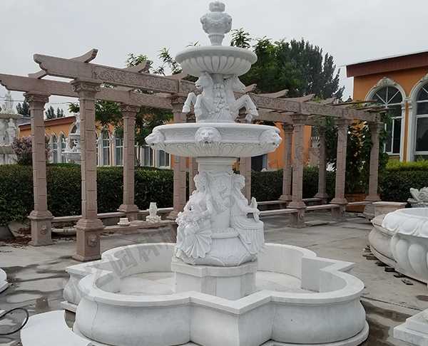 汉白玉雕刻欧式大理石石雕喷泉