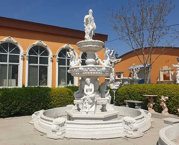 喷泉石雕厂家现货欧式海神人物景观喷泉