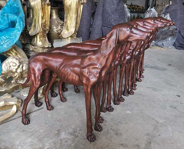长腿铜狗雕塑动物摆件——灵缇犬雕塑