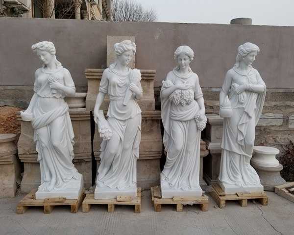 汉白玉雕刻欧式四季女神雕塑