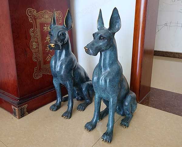 工厂现货欧式室内铜狗雕塑摆件