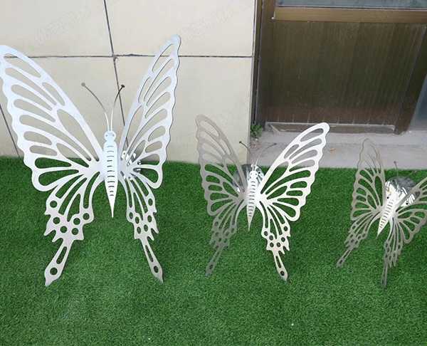不锈钢雕塑加工厂现货不锈钢蝴蝶摆件