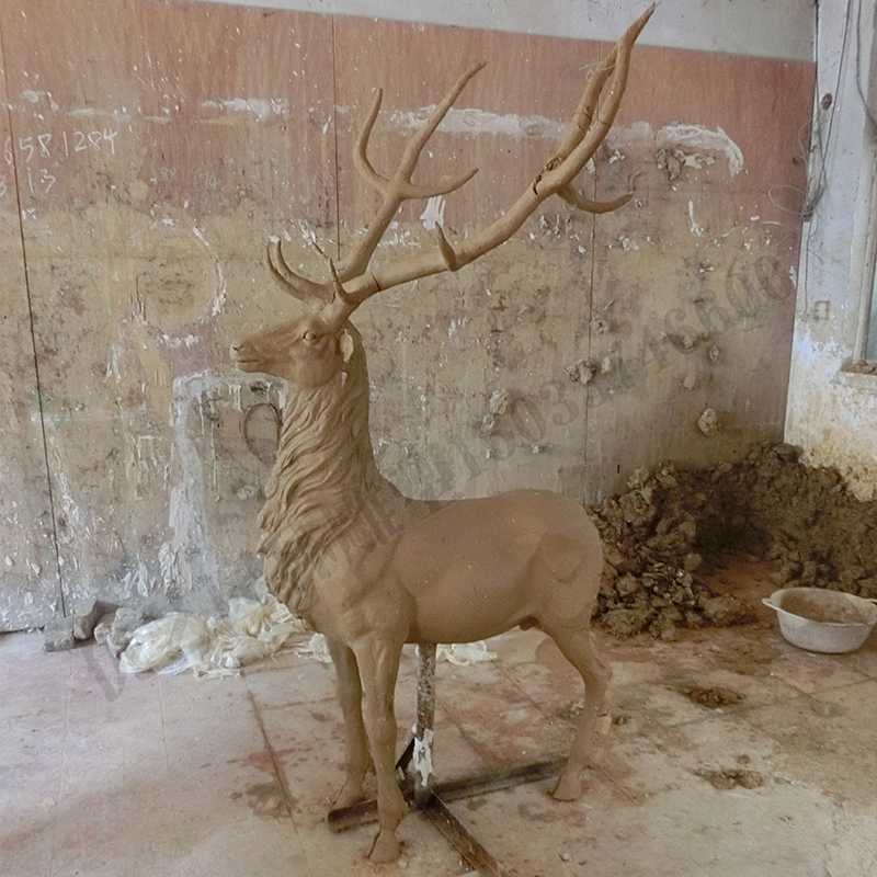 铜鹿泥模，麋鹿泥模，青铜鹿雕塑，铜鹿摆件4.jpg