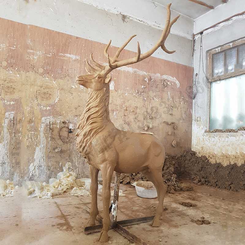 铜鹿模型，铜麋鹿雕塑，麋鹿模型，铜麋鹿泥模1.jpg