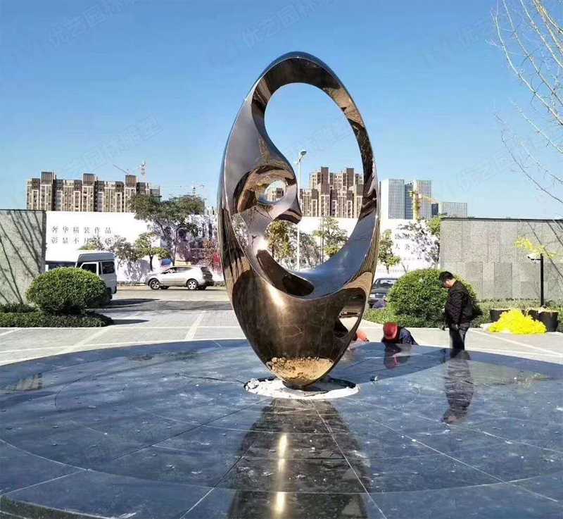 不锈钢广场雕塑,不锈钢圆环雕塑