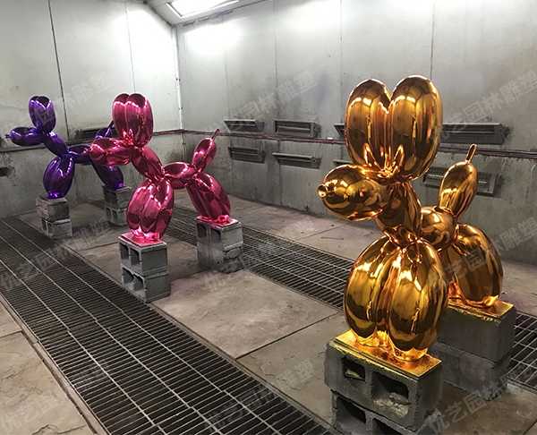 气球狗雕塑,不锈钢气球狗