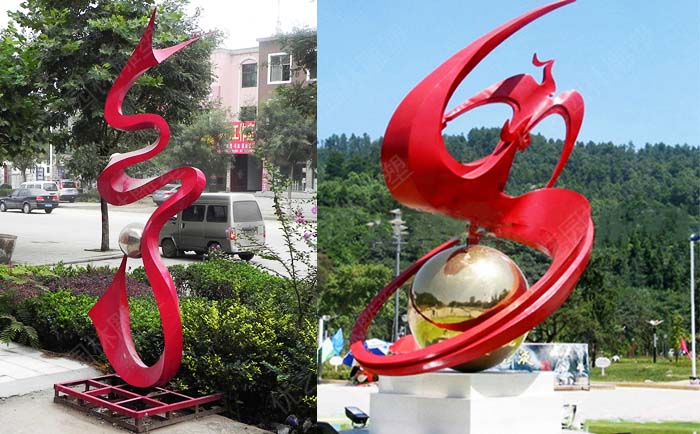 不锈钢雕塑刷漆