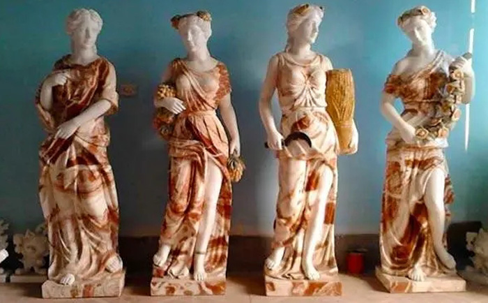 石雕拼花欧式女性人物雕塑