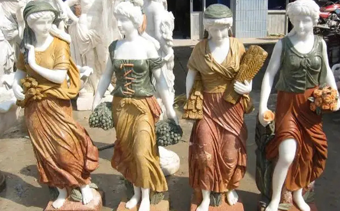 石雕拼花欧式女性人物雕塑