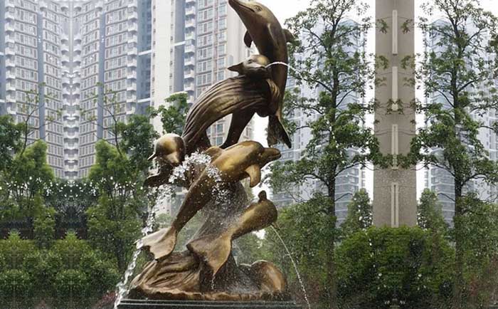 铜海豚喷泉